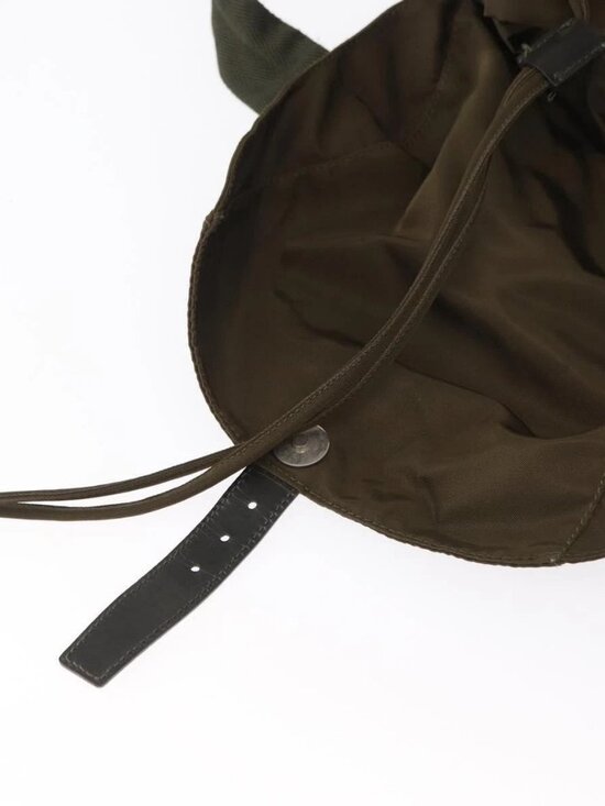 PRADA Backpack Nylon Khaki Silver Auth 168394